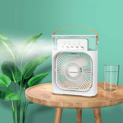 Mini AC Cooler with Water Spray, 3 Speed Modes, 7 Color LED & Timer